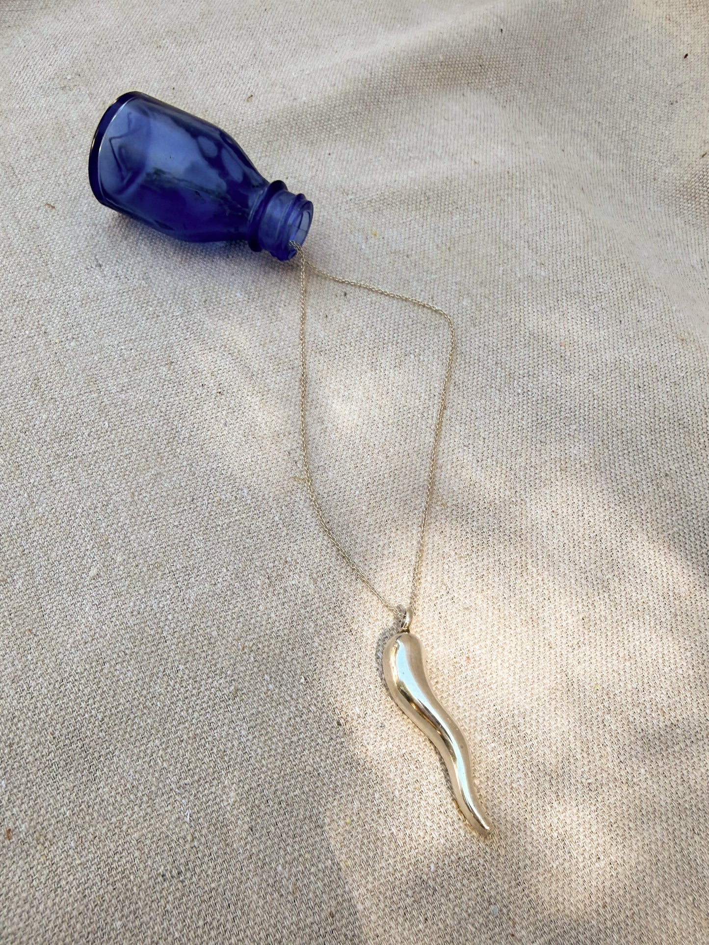 Vintage Sterling Silver Italian Horn necklace