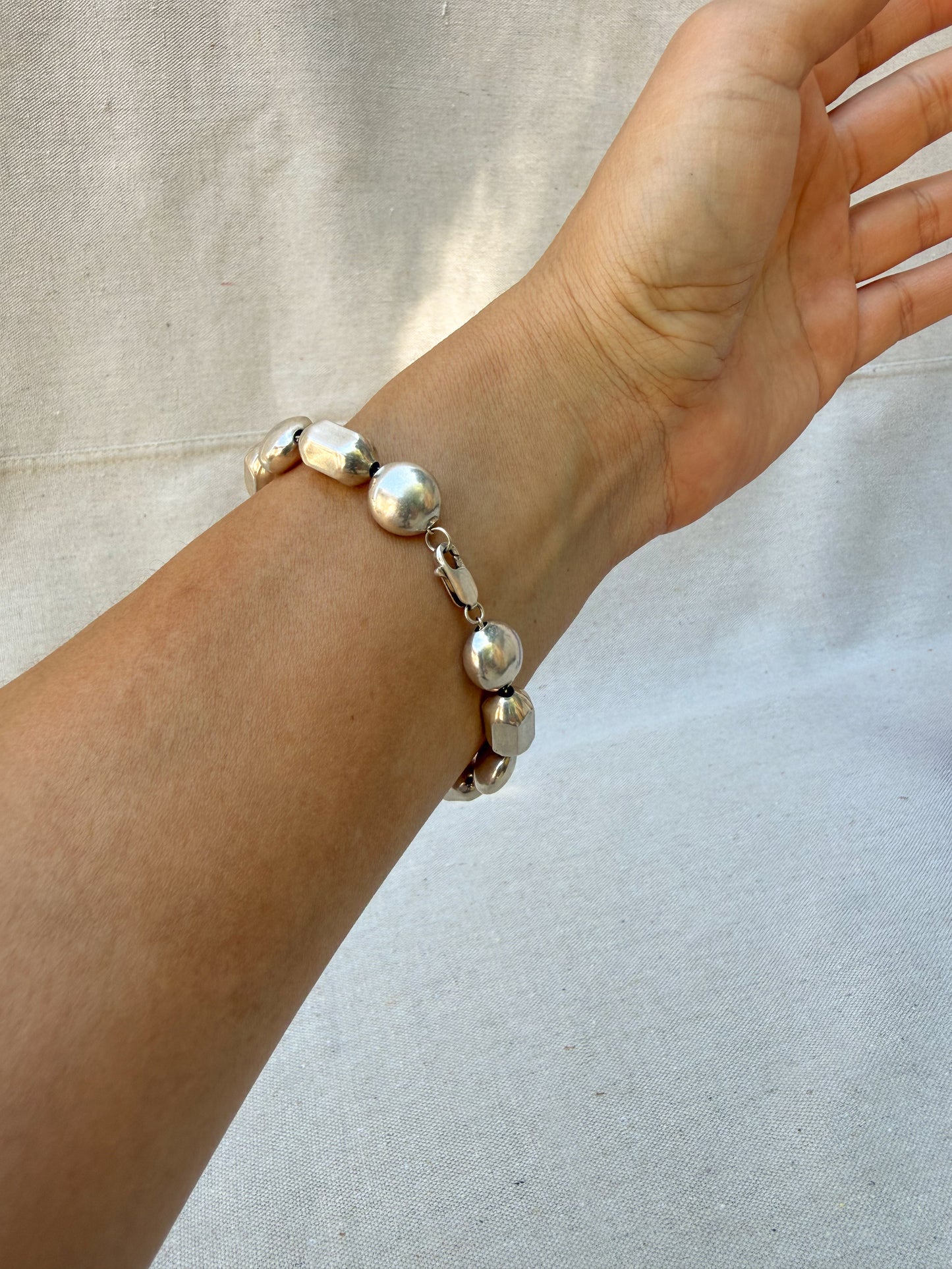 Vintage Geometric shape sterling silver bracelet