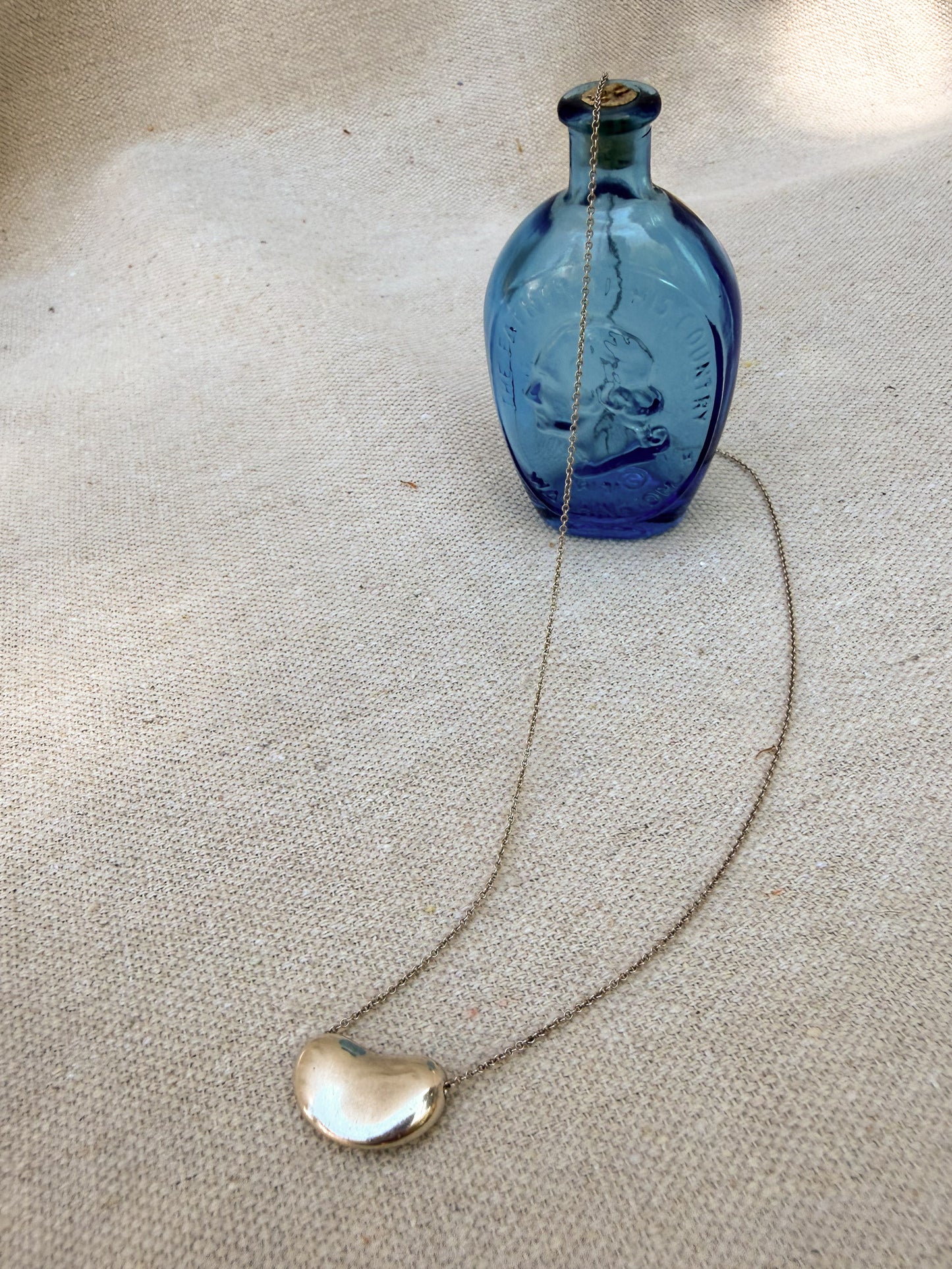 Tiffany & Co Elsa Peretti Sterling Silver Bean Necklace